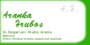 aranka hrubos business card